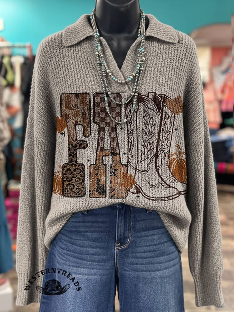 Vintage Fall Art Prints Casual Cotton Sweatshirt