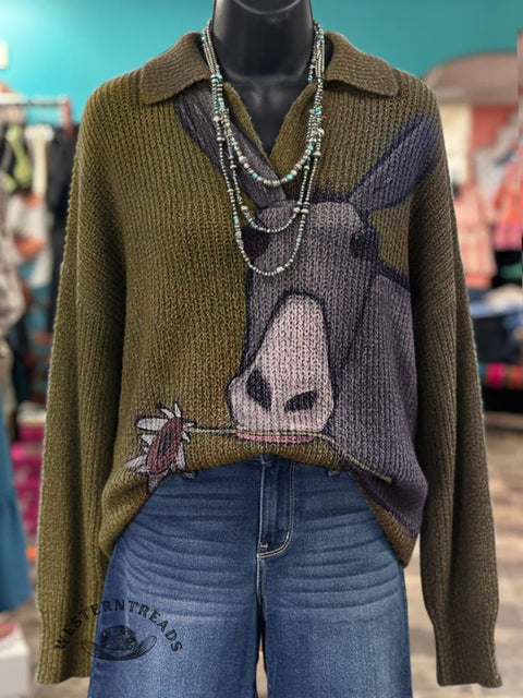 Donkey Printed Casual Sweater