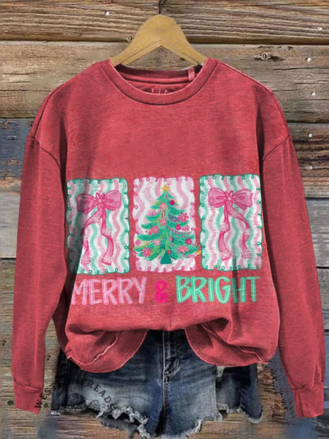 Christmas Prints Casual Cotton Sweatshirt