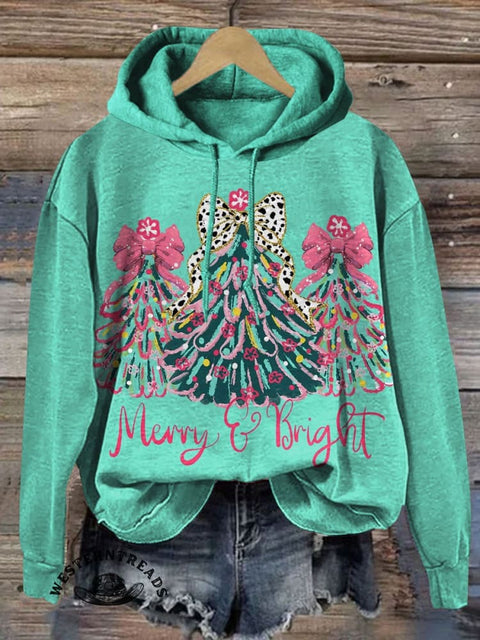 Christmas Print Cotton Casual Hoodie Sweatshirt