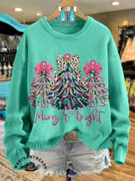Christmas Art Prints Casual Cotton Sweatshirt