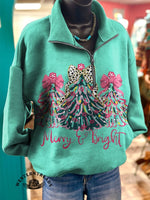 Christmas Art Prints Casual Cotton Sweatshirt