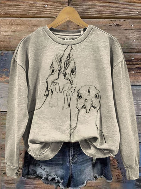 Chicken Prints Casual Cotton Sweatshirt
