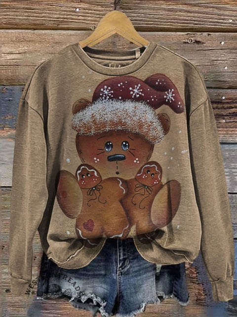 Christmas Prints Casual Cotton Sweatshirt