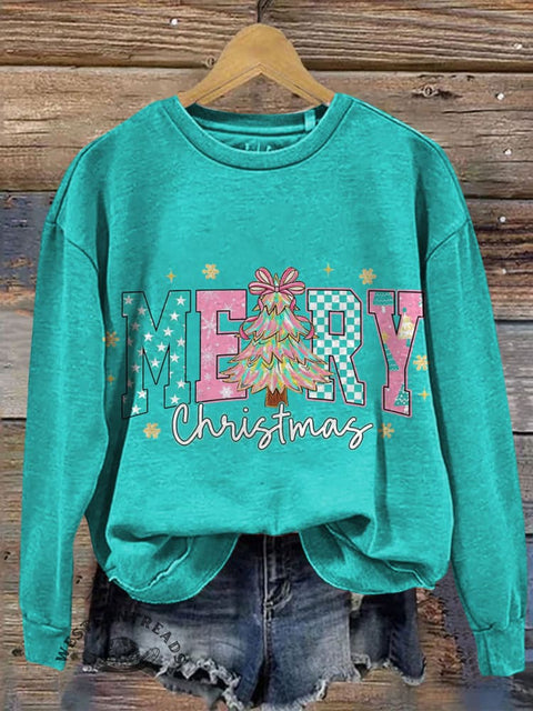 Christmas Prints Casual Cotton Sweatshirt