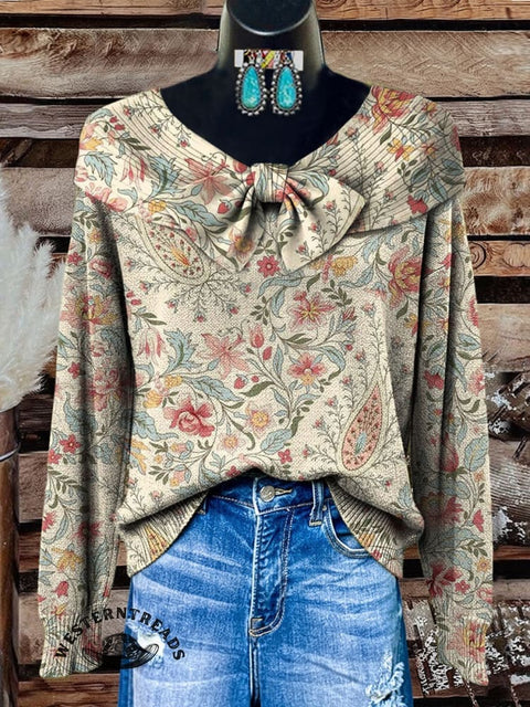 Limited time super low price ⚡Retro Paisley Floral Print Casual Hoodie Sweatshirt