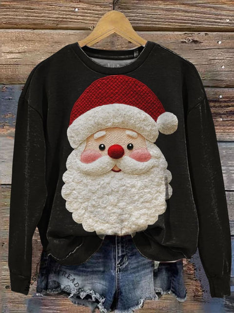 Christmas Art Prints Casual Cotton Sweatshirt