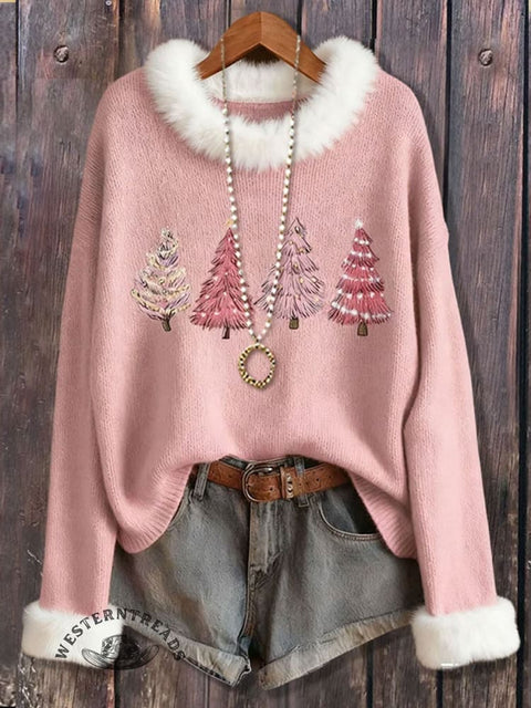 Christmas Print Knit Pullover Sweater
