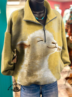 Lamb Art Prints Casual Cotton Sweatshirt