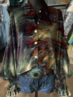 Abstract Art Print Casual Cotton Shirt