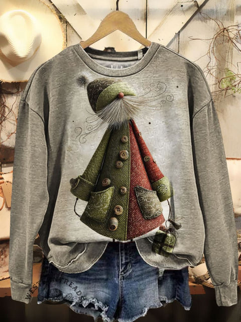 Christmas Art Prints Casual Cotton Sweatshirt