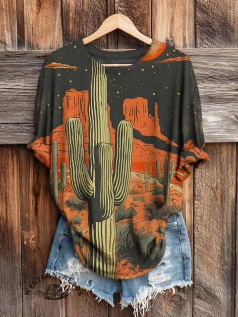 Cactus Prints Women's Art Print Casual Long Sleeve T-shirt