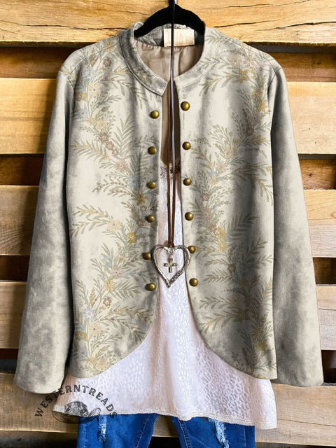 Country Style Floral Print Women's Print Casual Jacket