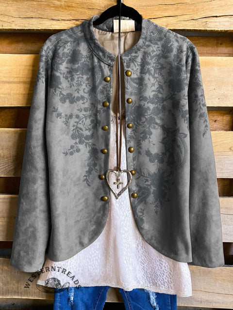 Lace Floral Print Women's Print Casual Jacket