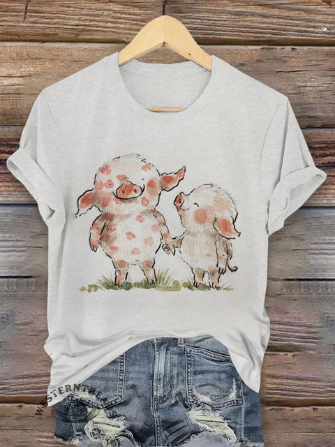 Retro Art Print Casual T-shirt