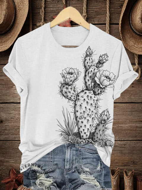 Retro Art Print Casual T-shirt