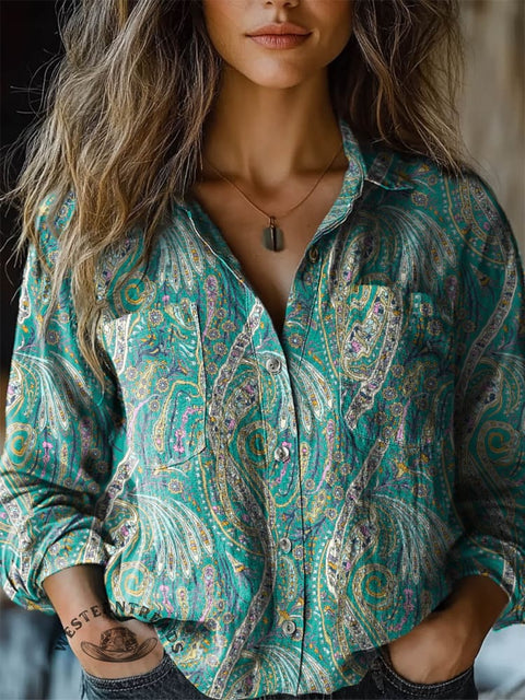 Women's  Print Casual Long Sleeve Comfortable Cotton Shirt