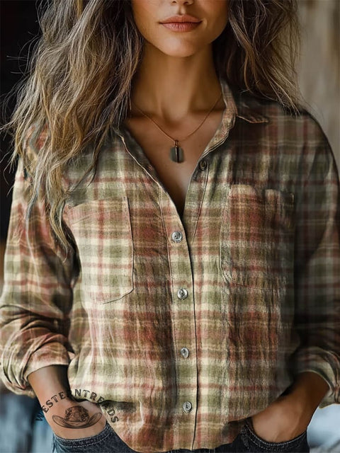 Women's  Print Casual Long Sleeve Comfortable Cotton Shirt