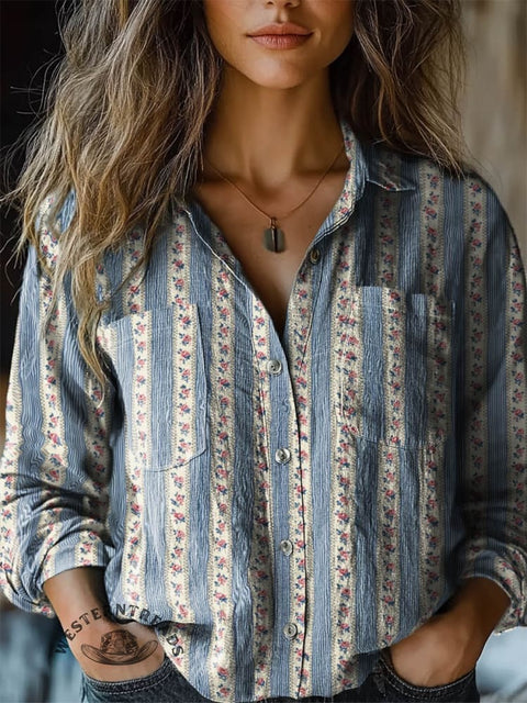 Women's  Print Casual Long Sleeve Comfortable Cotton Shirt
