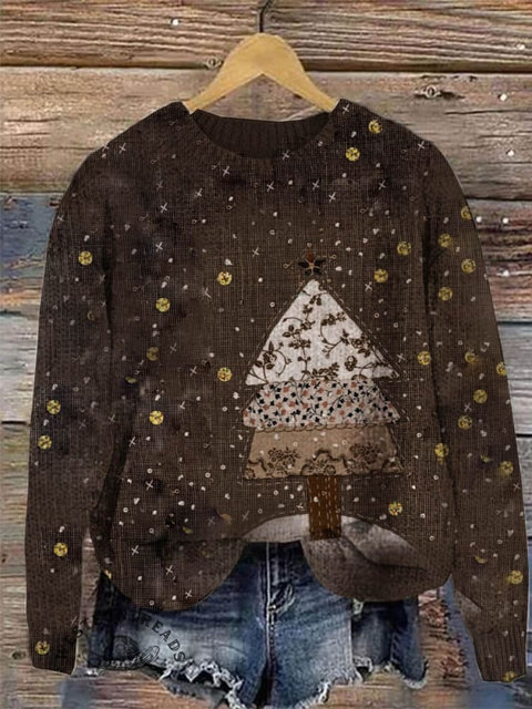 Christmas Print Knit Pullover Sweater
