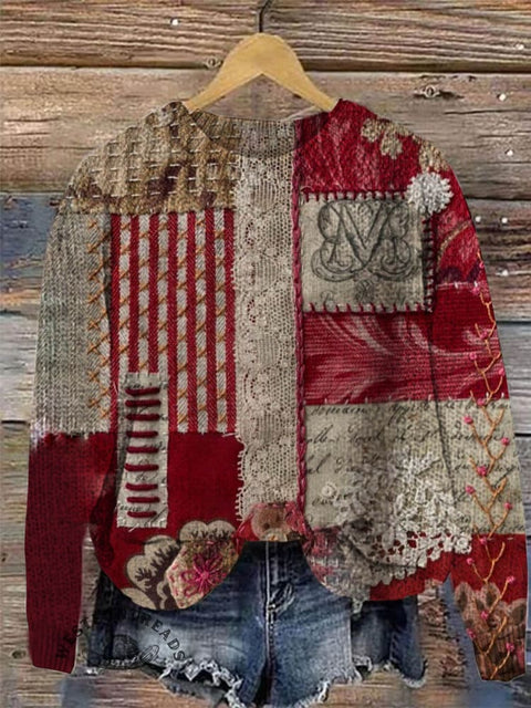 Christmas Print Knit Pullover Sweater