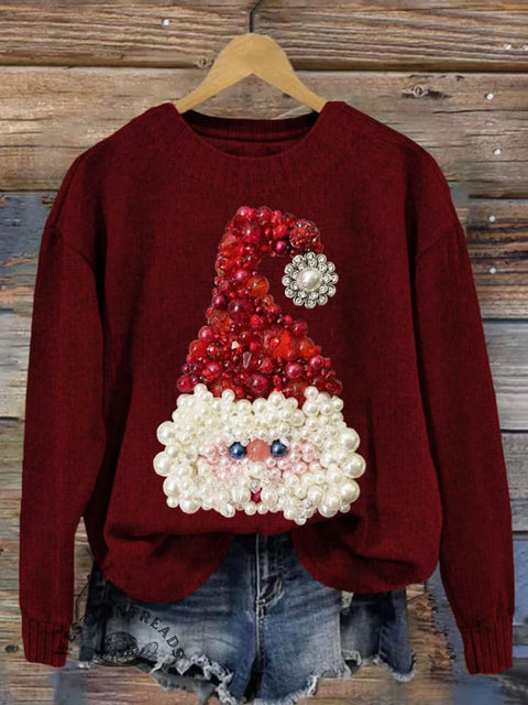 Christmas Print Knit Pullover Sweater