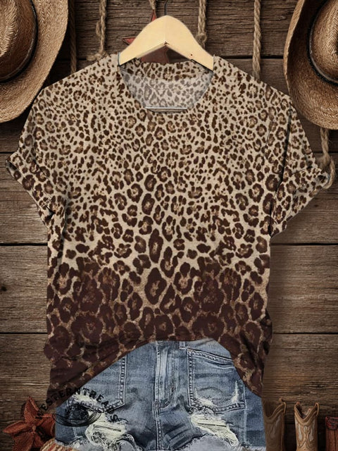 Retro Classic Leopard Pattern T-shirt