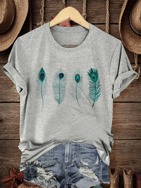 Retr Art Print Casual T-shirt