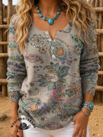 🔥Hot Sale🔥Vintage Paisley Print Sweatshirt