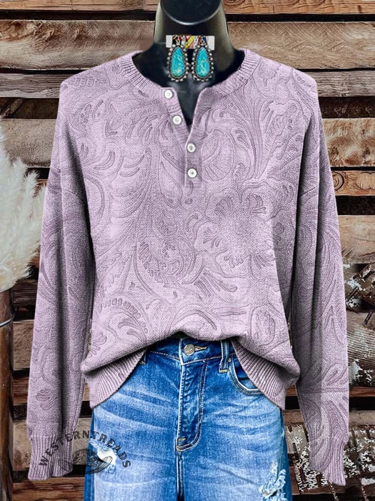Women's Henley Neck Sweater main image 0