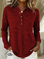Women's Floral Print Casual Corduroy Cotton Shirt