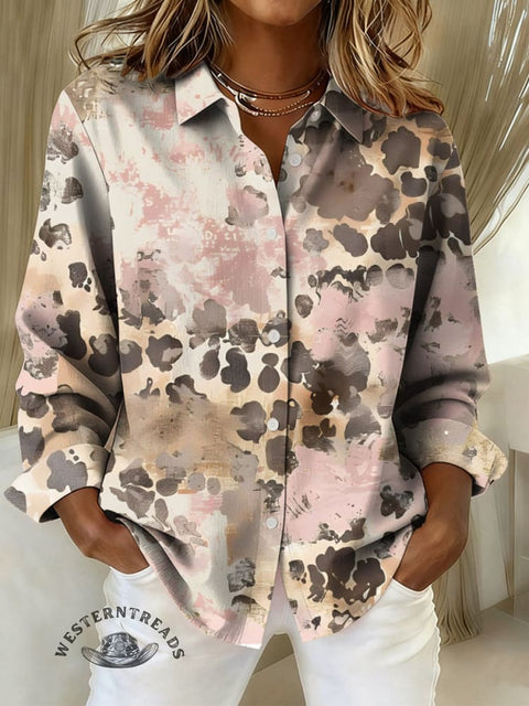 Women's Retro Leopard Print Casual Cotton Shirt