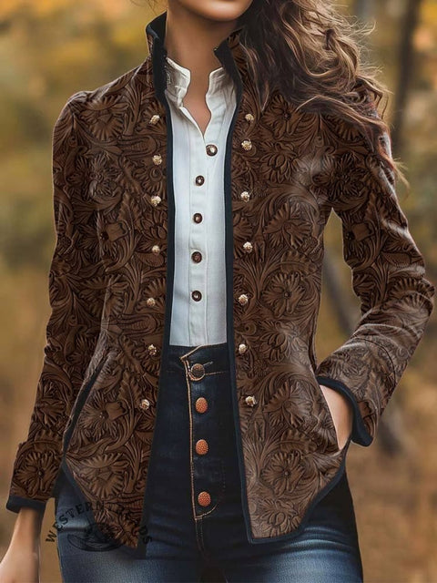 Women's Classic West Print Casual Jacket