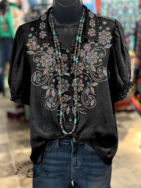 Women's Multicolour Flower Print Casual Cotton Shirt
