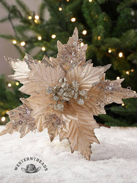 Sequined Velvet Christmas Flowers
