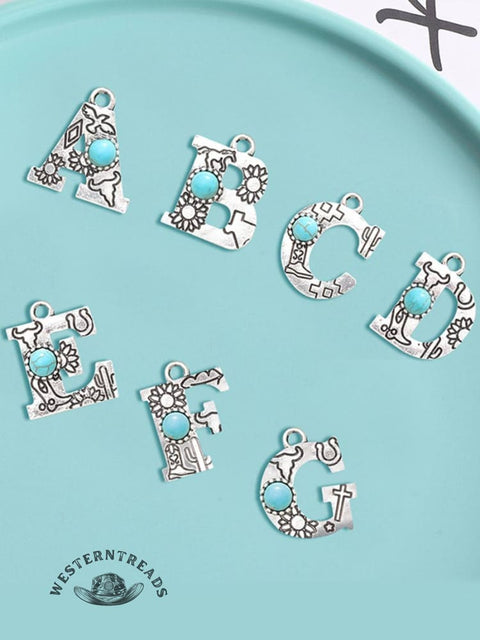 Genuine Turquoise Alphabet Pendant Charms – DIY Jewelry Accessories