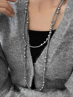 Grey Pearl Long Necklace