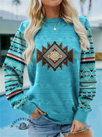 Geometric Print Pullover Sweatshirt