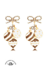 Rhinestone Christmas Ornaments Pattern Earrings
