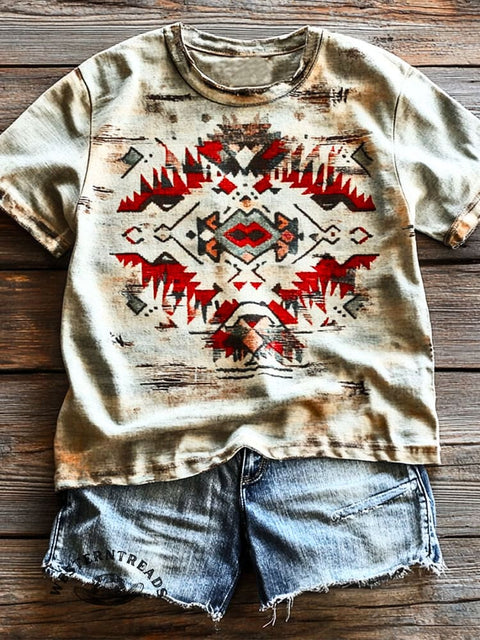 Aztec Art Print Casual T-shirt