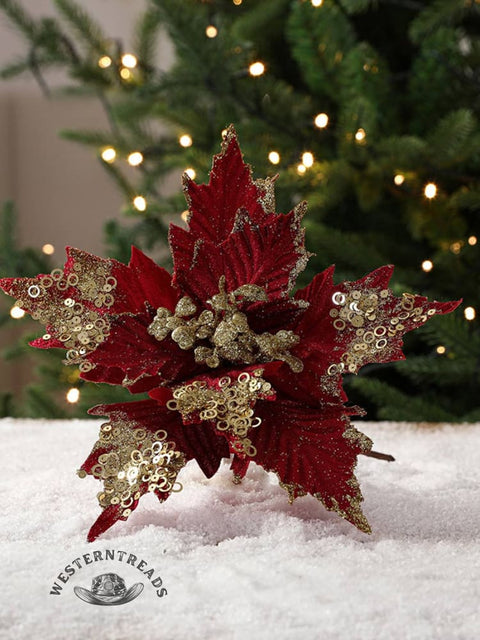 Sequined Velvet Christmas Flowers