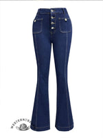 Women's High Waist Straight Jeans Pants