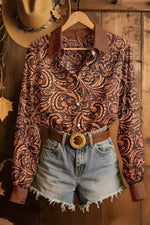 Vintage Western Floral Print Shirt
