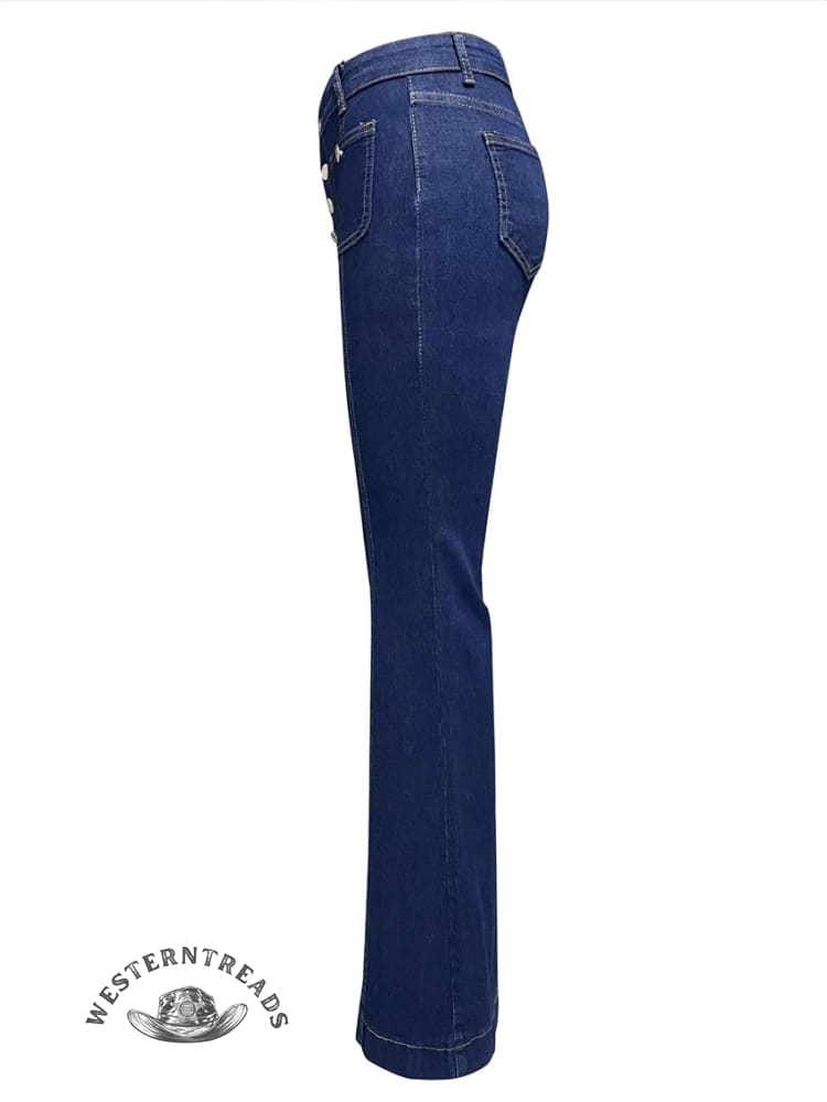 Women's High Waist Straight Jeans Pants