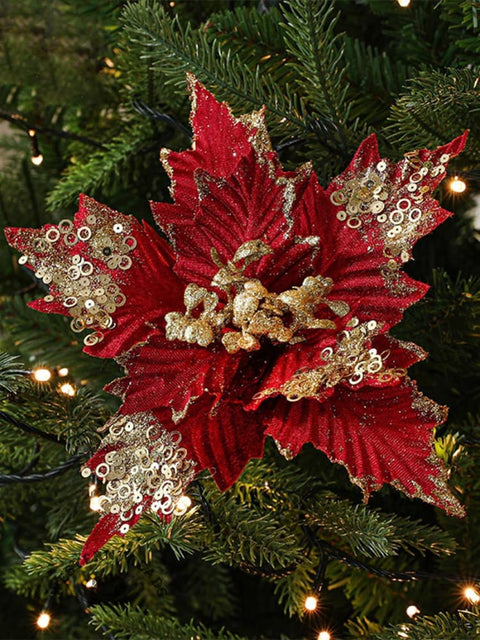 Sequined Velvet Christmas Flowers