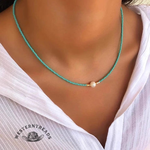 Very popular ✨Freshwater Pearl Colored Beads Necklace