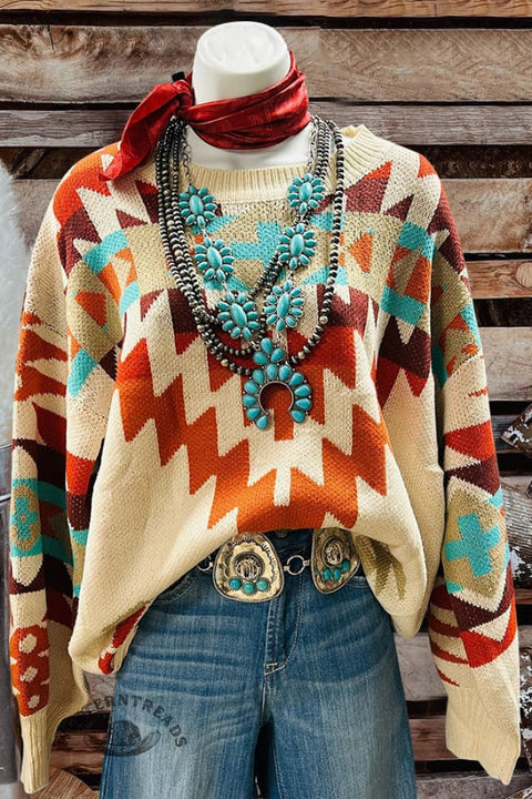 Retro Classic Aztec Printed Sweater