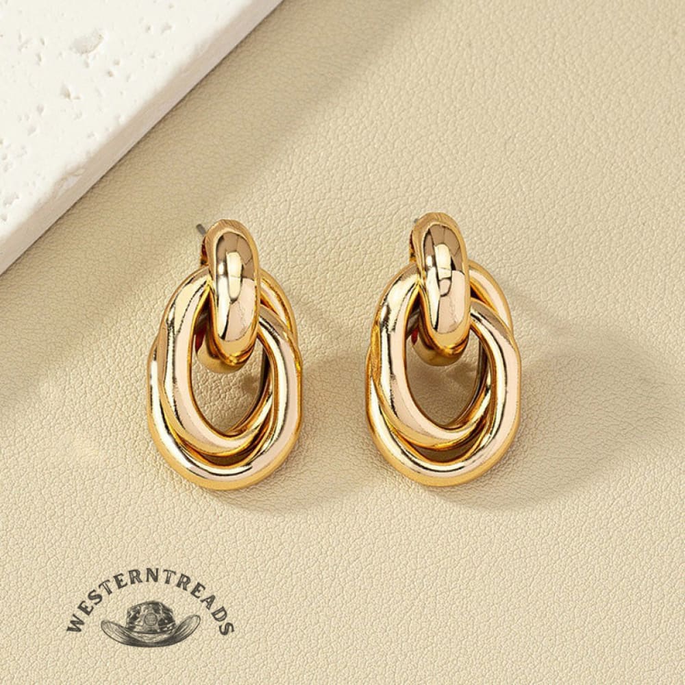 Stylish Geometric Circle Metal Earrings