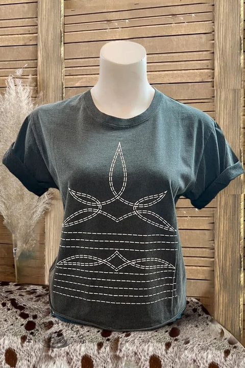 Retro Boot Stitch Graphic T-Shirt