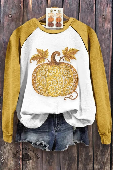 Colorblock Pumpkin Fall Sweatshirt